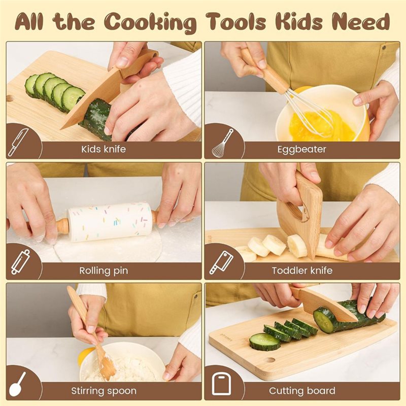 Wooden Kids Knife And Toddler  - Kitchen Kids Baking Set ulasan dan harga
